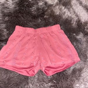 Pink sheer shorts